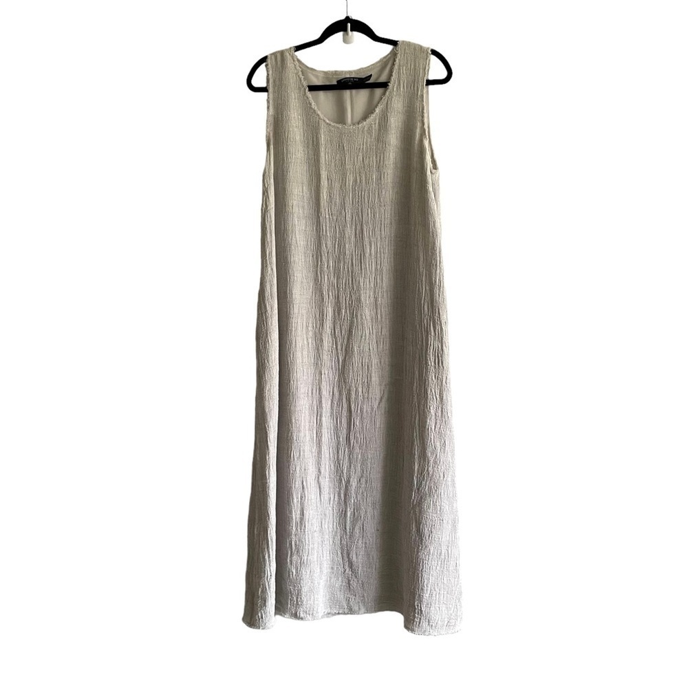 LAFAYETTE 148 NY Linen Sleeveless Maxi Dress Tan L